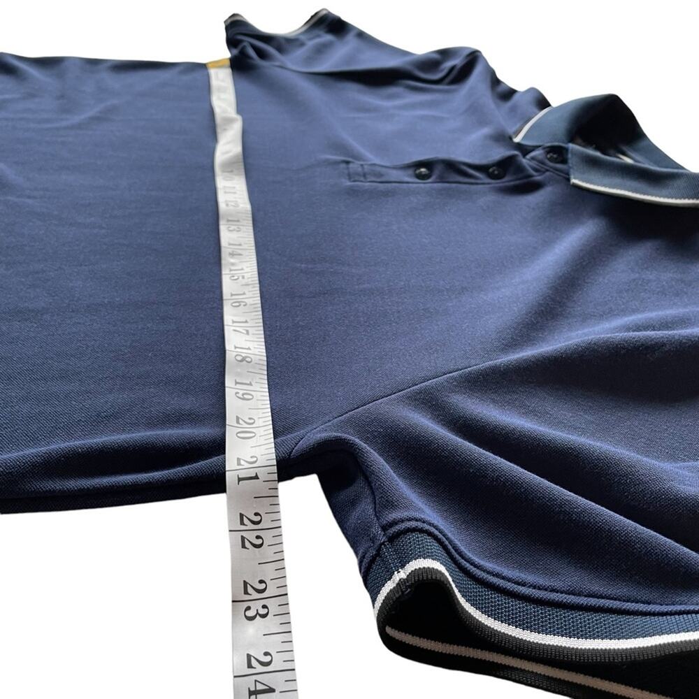 Men's Denim & Flower Ricky Singh Navy Short Sleeve Polo Casual‎ Office Shirt XL - Picture 6 of 7
